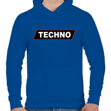 PRINTFASHION Techno - Férfi kapucnis pulóver - Királykék férfi pulóver, kardigán