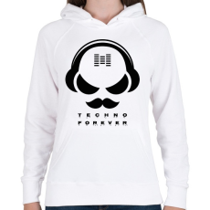 PRINTFASHION Techno forever - DJ - Női kapucnis pulóver - Fehér