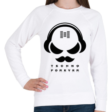 PRINTFASHION Techno forever - DJ - Női pulóver - Fehér