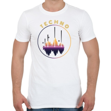 PRINTFASHION Techno - Hang - Férfi póló - Fehér