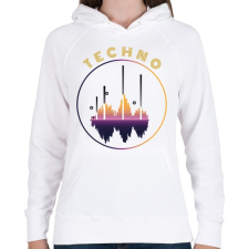PRINTFASHION Techno - Hang - Női kapucnis pulóver - Fehér női pulóver, kardigán