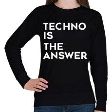 PRINTFASHION Techno is the answer! - Női pulóver - Fekete