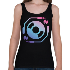 PRINTFASHION Techno - Lemezlovas - Női atléta - Fekete