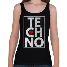 PRINTFASHION Techno Love - Női atléta - Fekete