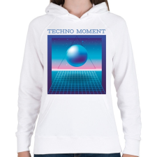 PRINTFASHION Techno Moment - Női kapucnis pulóver - Fehér női pulóver, kardigán