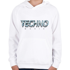 PRINTFASHION Techno music - Fémes - Gyerek kapucnis pulóver - Fehér gyerek pulóver, kardigán
