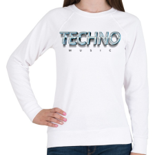 PRINTFASHION Techno music - Fémes - Női pulóver - Fehér női pulóver, kardigán