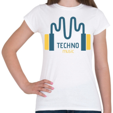 PRINTFASHION Techno music -Fülhallgató - Női póló - Fehér női póló