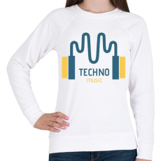 PRINTFASHION Techno music -Fülhallgató - Női pulóver - Fehér