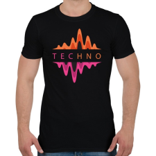 PRINTFASHION Techno - Színes - Férfi póló - Fekete férfi póló