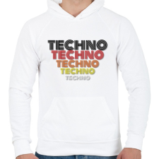PRINTFASHION Techno, Techno - Férfi kapucnis pulóver - Fehér férfi pulóver, kardigán