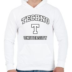 PRINTFASHION Techno University - Férfi kapucnis pulóver - Fehér