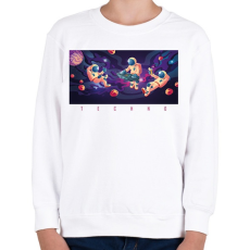 PRINTFASHION Techno - Űrhajós - Gyerek pulóver - Fehér
