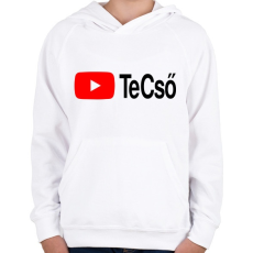 PRINTFASHION TeCső - Gyerek kapucnis pulóver - Fehér