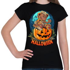 PRINTFASHION Teddy maci halloween - Női póló - Fekete