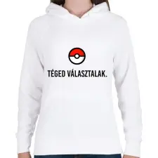 PRINTFASHION Téged választalak - Női kapucnis pulóver - Fehér női pulóver, kardigán