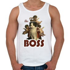 PRINTFASHION Teh boss - Cat - Férfi atléta - Fehér