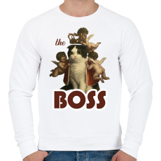 PRINTFASHION Teh boss - Cat - Férfi pulóver - Fehér