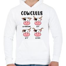 PRINTFASHION Tehén függvények - Férfi kapucnis pulóver - Fehér férfi pulóver, kardigán