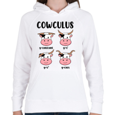 PRINTFASHION Tehén függvények - Női kapucnis pulóver - Fehér női pulóver, kardigán