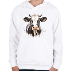 PRINTFASHION Tehén  - Gyerek kapucnis pulóver - Fehér