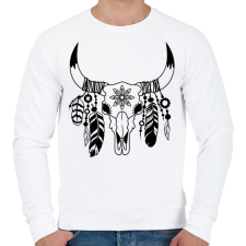 PRINTFASHION tehén koponya - Férfi pulóver - Fehér férfi pulóver, kardigán
