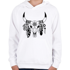 PRINTFASHION tehén koponya - Gyerek kapucnis pulóver - Fehér