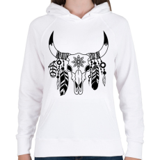PRINTFASHION tehén koponya - Női kapucnis pulóver - Fehér