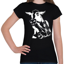 PRINTFASHION tehén - Női póló - Fekete női póló
