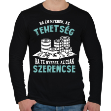 PRINTFASHION Tehetség, szerencse - Férfi hosszú ujjú póló - Fekete férfi póló
