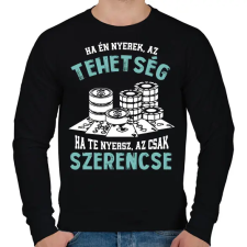 PRINTFASHION Tehetség, szerencse - Férfi pulóver - Fekete férfi pulóver, kardigán
