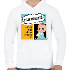 PRINTFASHION Tejfakasztó...még egy ok az ivásra - Férfi kapucnis pulóver - Fehér férfi pulóver, kardigán
