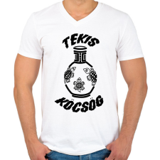 PRINTFASHION TeKis Köcsög - Férfi V-nyakú póló - Fehér férfi póló