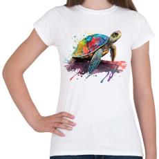PRINTFASHION teknős béka - Női póló - Fehér