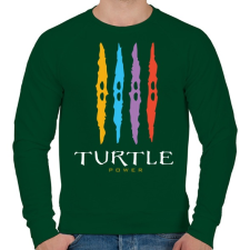 PRINTFASHION Teknős erő - Férfi pulóver - Sötétzöld férfi pulóver, kardigán