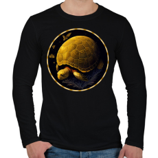 PRINTFASHION teknős - Férfi hosszú ujjú póló - Fekete