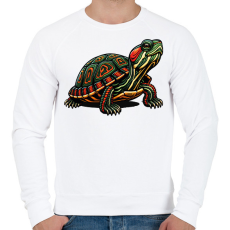 PRINTFASHION Teknős - Férfi pulóver - Fehér
