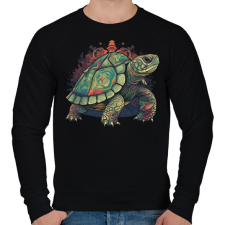 PRINTFASHION Teknős - Férfi pulóver - Fekete férfi pulóver, kardigán