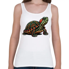 PRINTFASHION Teknős - Női atléta - Fehér női trikó