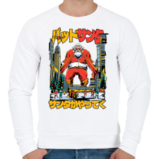 PRINTFASHION Télapó a godzilla - Férfi pulóver - Fehér
