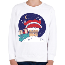 PRINTFASHION Télapó a kéményben - Gyerek pulóver - Fehér gyerek pulóver, kardigán