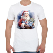 PRINTFASHION Télapó ajándékkal - Férfi póló - Fehér férfi póló