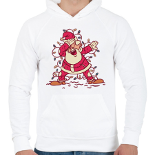 PRINTFASHION Télapó dab - Férfi kapucnis pulóver - Fehér férfi pulóver, kardigán