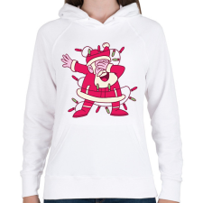 PRINTFASHION Télapó dab - Női kapucnis pulóver - Fehér női pulóver, kardigán