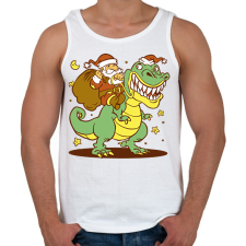 PRINTFASHION Télapó dínó háton - Férfi atléta - Fehér atléta, trikó