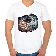 PRINTFASHION Télapó érkezik a rénszarvasos szánjával - Férfi V-nyakú póló - Fehér