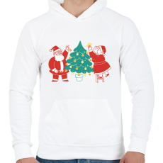 PRINTFASHION Télapó és télanyó - Férfi kapucnis pulóver - Fehér