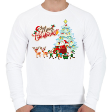 PRINTFASHION Télapó - Férfi pulóver - Fehér férfi pulóver, kardigán