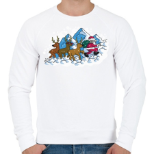PRINTFASHION Télapó immár eljő - Férfi pulóver - Fehér férfi pulóver, kardigán
