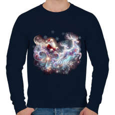 PRINTFASHION Télapó itt van! - Férfi pulóver - Sötétkék